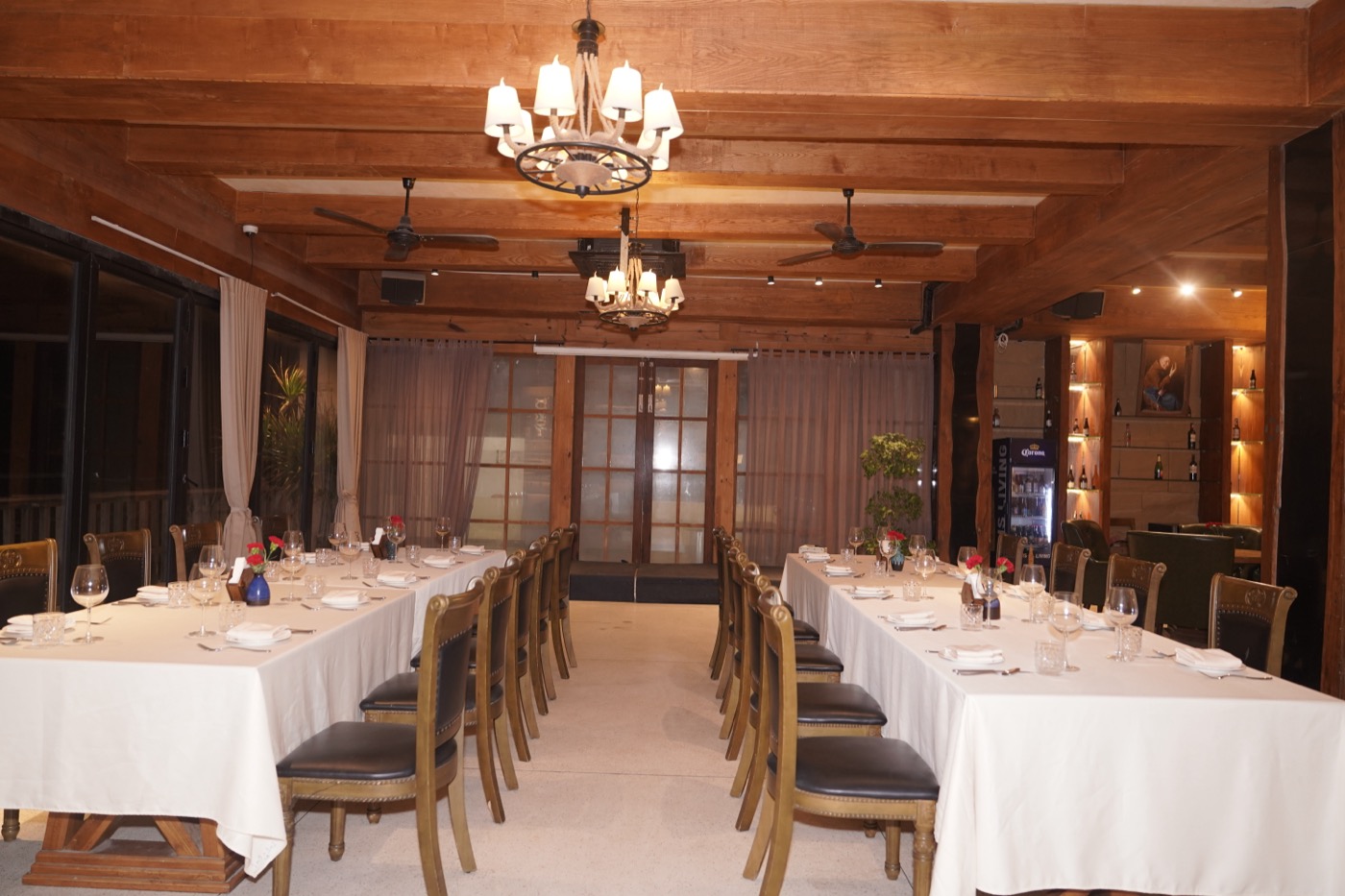 Dinner table setup before guests arrive