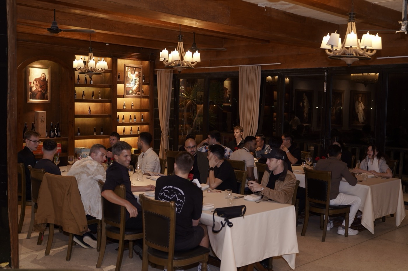 Founders seated at the dining tables